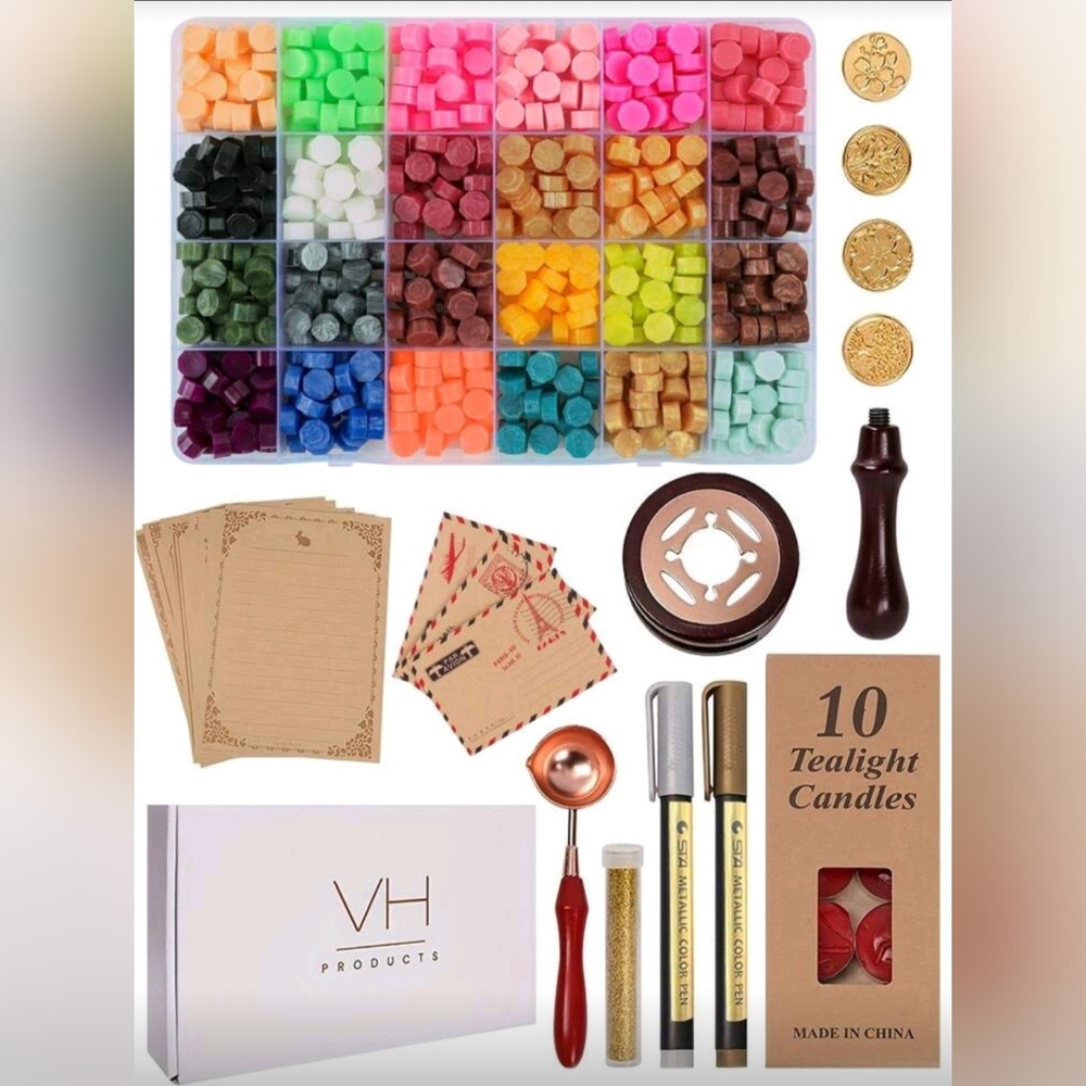 24 Random Color Wax Bead Box Sealing  Wax Tools Set for Creative